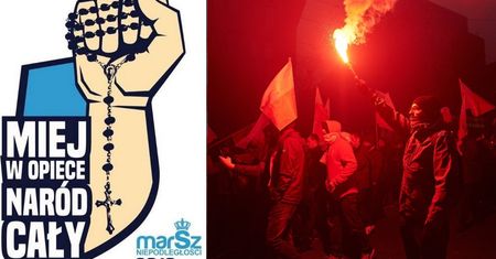 Pięść i różaniec. Organizator Marszu Niepodległości tłumaczy, o co chodziło w grafice