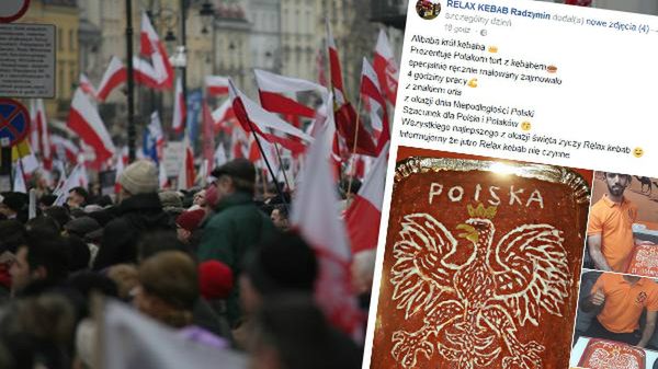 Kebab w Radzyminie postanowił uczcić polskie Święto Niepodległości w bardzo nietypowy sposób.