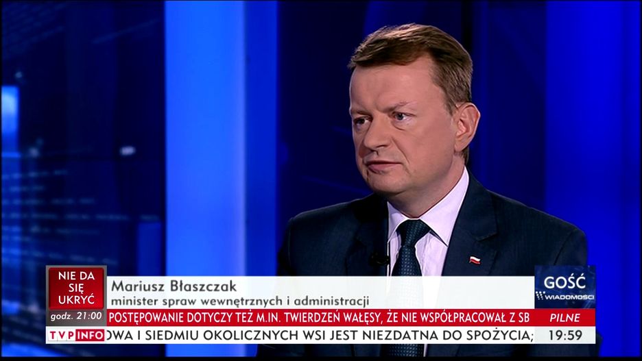 Mariusz Błaszczak, wiceprezes PiS jako "Gość Wiadomości"