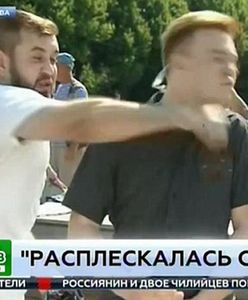 Rosyjski reporter uderzony w programie na żywo! Dlaczego nikt nie zareagował?