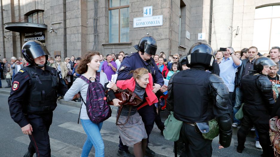 Aresztowania podczas demonstracji w St. Petersburgu