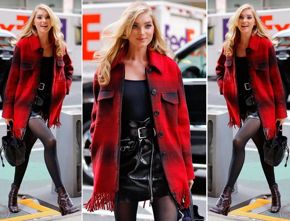 LOOK OF THE DAY: Elsa Hosk w płaszczu T by Alexander Wang