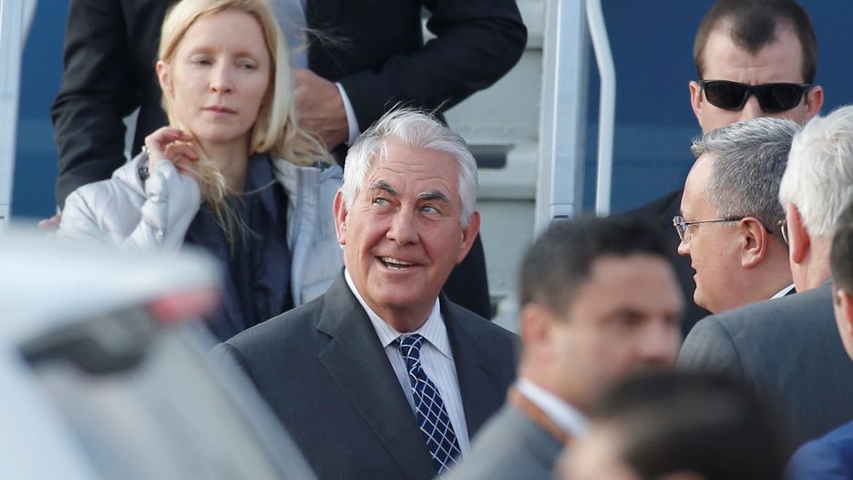 Rex Tillerson na lotnisku w Moskwie-Wnukowie