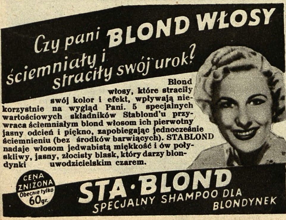 Czasem panie decydowały się jednak na drastyczną zmianę i sięgały po środki chemiczne (fot. domena publiczna) 