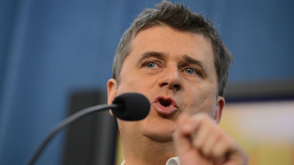 Lider RP Janusz Palikot podczas konferencji prasowej po posiedzeniu klubu Ruchu Palikota w sejmie
