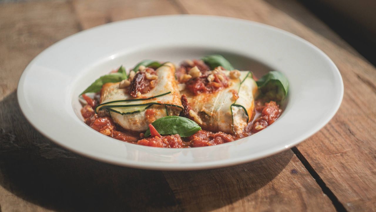 Cukiniowe sakiewki z serkiem ricotta