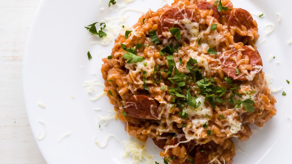 Risotto z kiełbaskami wieprzowymi i koprem włoskim