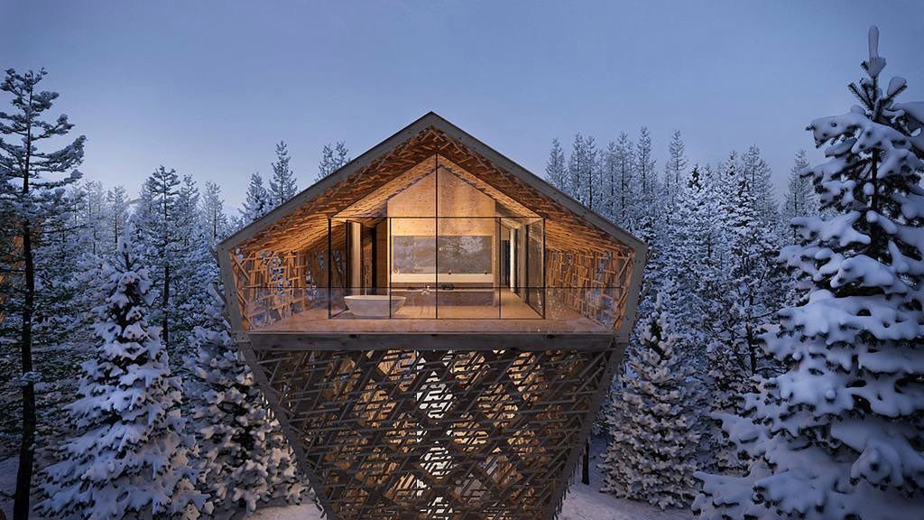 7-gwiazdkowy hotel. Powstanie w koronach austriackich drzew 