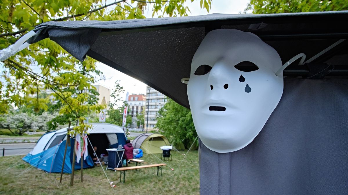 Miasteczko namiotowe pod resortem sprawiedliwości działa już od 4 dni