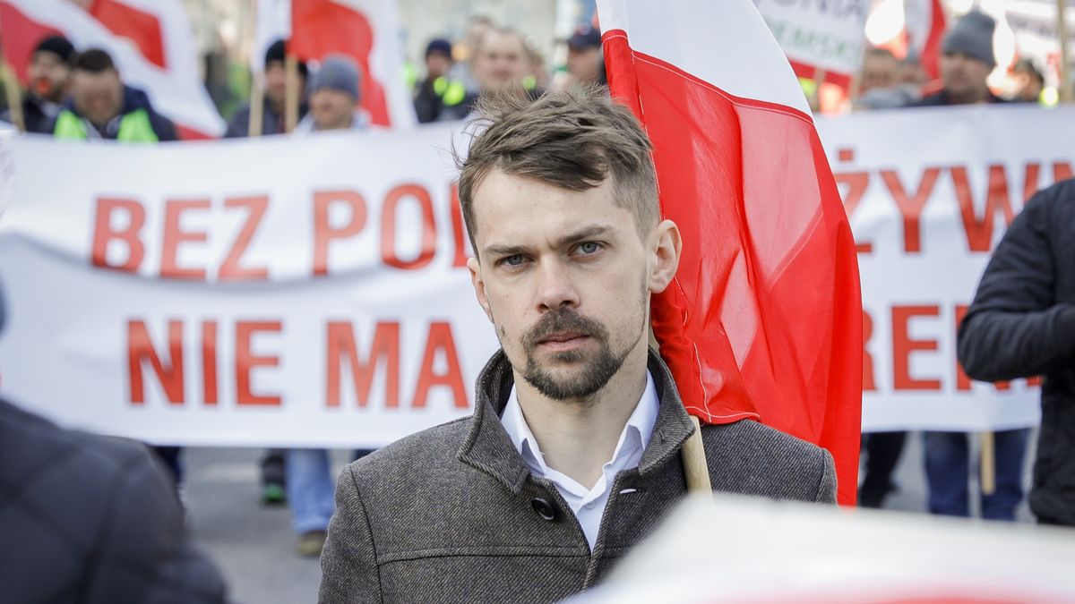 Szef AgroUnii Michał Kołodziejczak. 