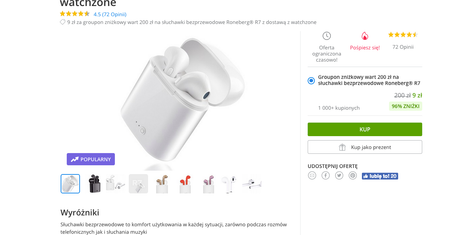 Promocja "nie z tej ziemi". Uważaj na cenowe zasadzki. Te same słuchawki kupisz za 299 lub 49 zł