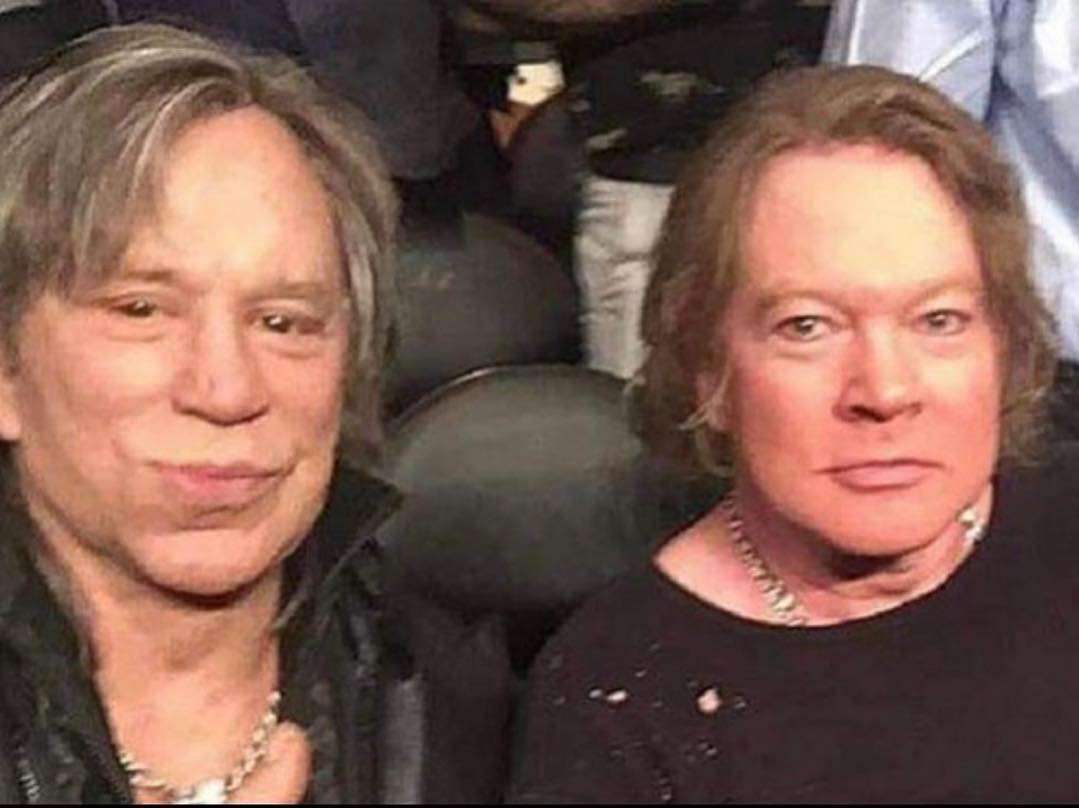 Mickey Rourke i Axl Rose na wspólnym zdjęciu. Nie przypominają siebie sprzed lat