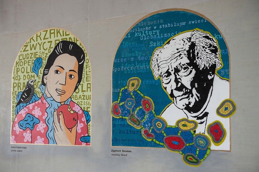 "Morderca", "Mjr UB". Zdewastowano mural z Zygmuntem Baumanem