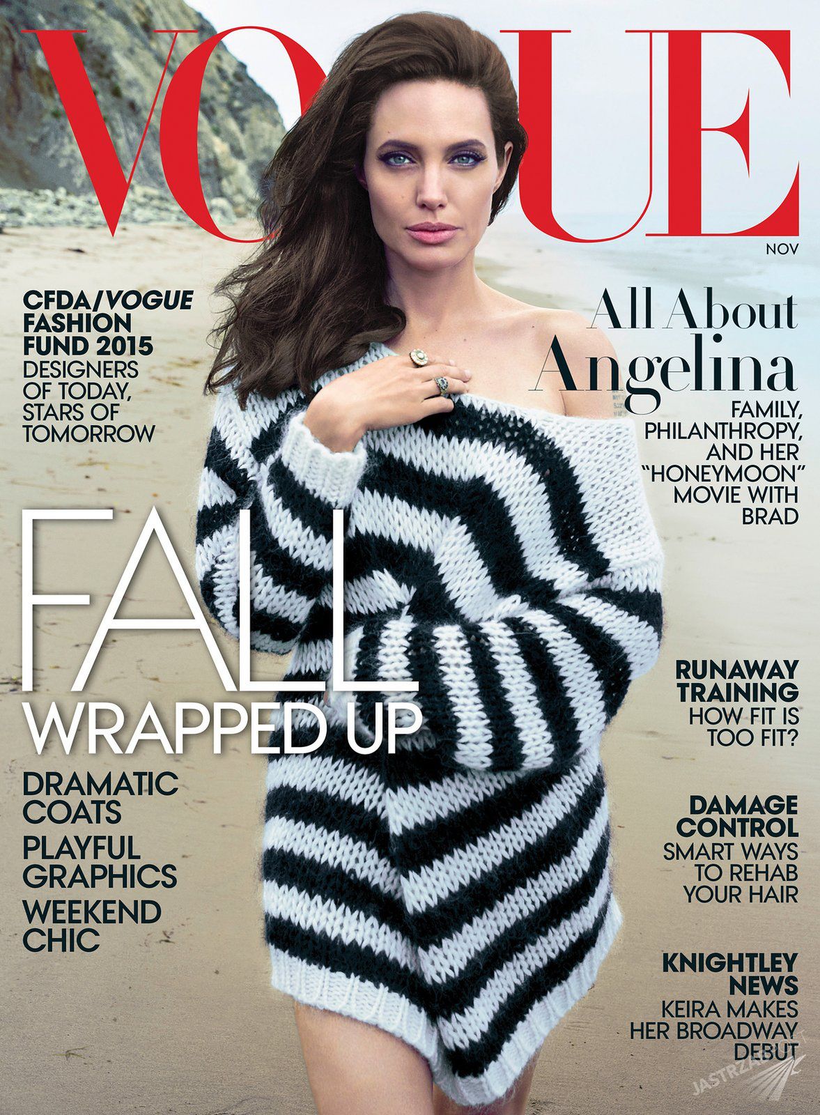 Angelina Jolie w amerykańskim "Vogue'u", listopad 2015 (fot. Vogue)
