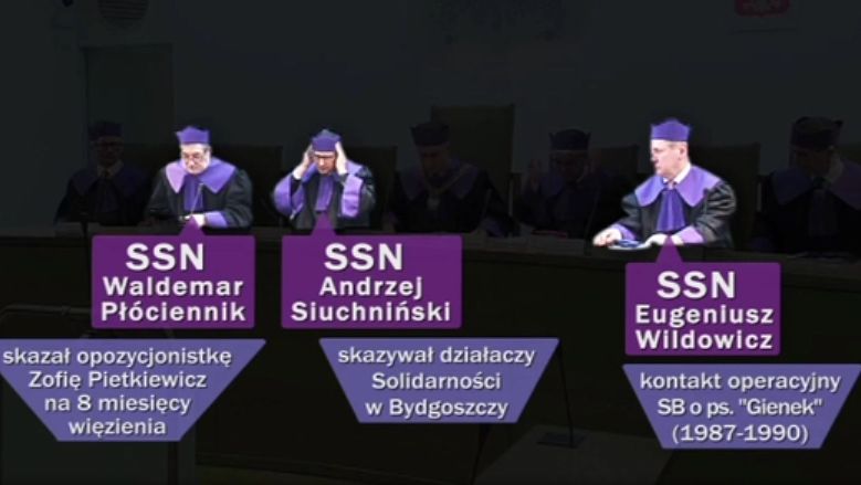 Wiadomości pokazują powiązania trzech z siedmiu członków SN z poprzednim systemem