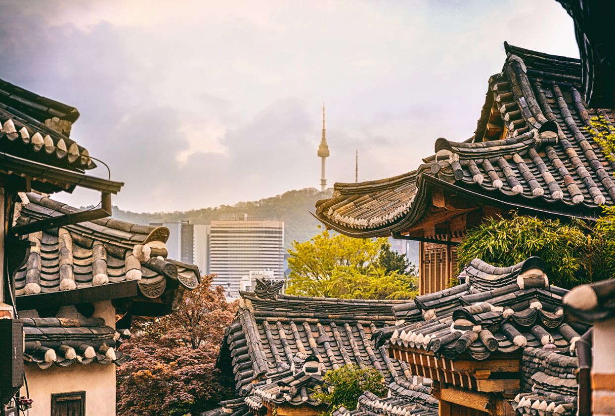 Bukchon Hanok historyczna wioska w Seulu w Korei Południowej 