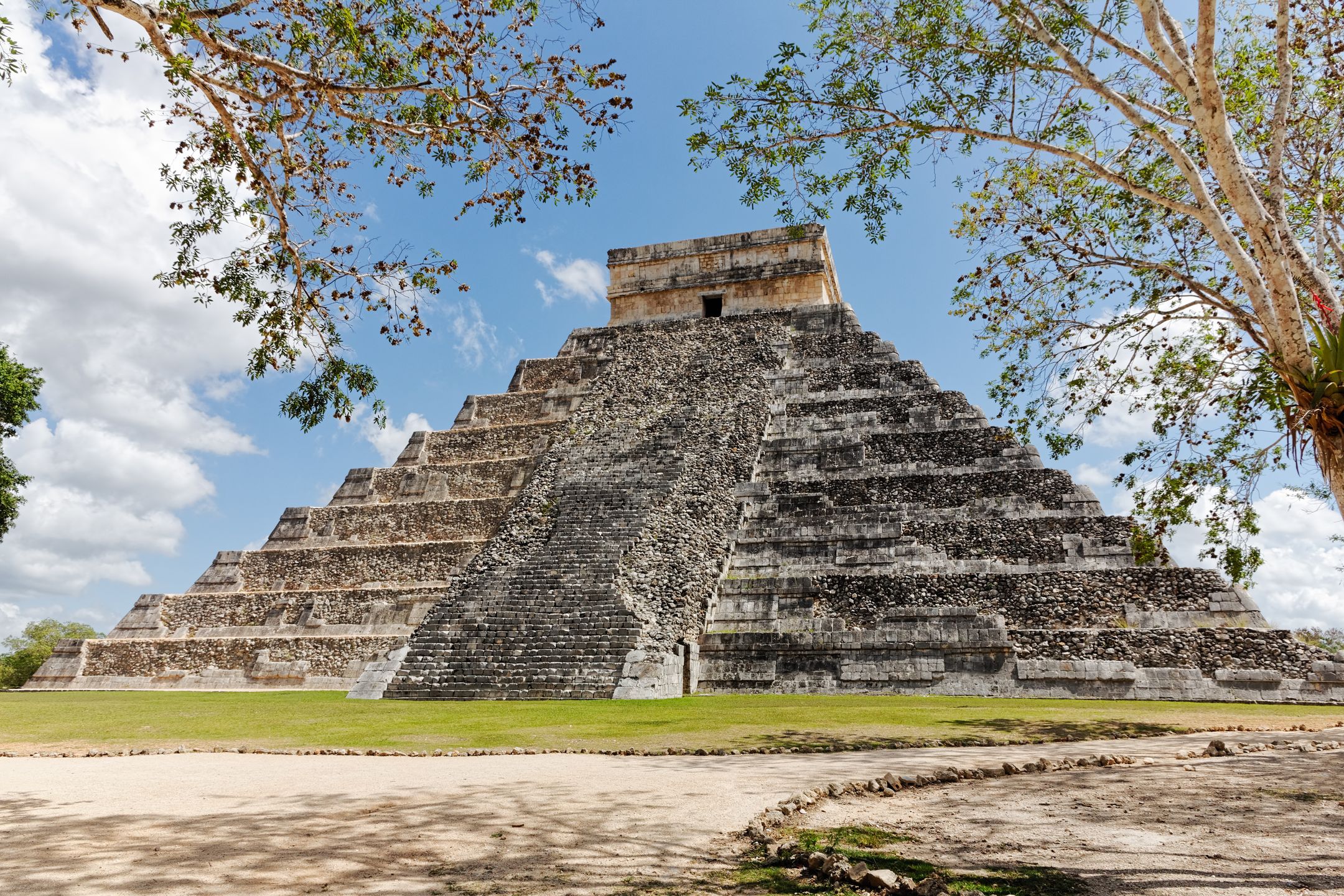 The Pyramid of Kakulcan on the Mayan site at Chichen Itza 
