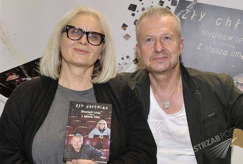 Magda Umer i Bogusław Linda promują książkę, fot. AKPA