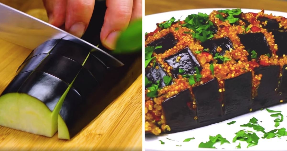 Bakłażan faszerowany komosą ryżową