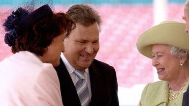 Państwo Kwaśniewscy i królowa Elżbieta II