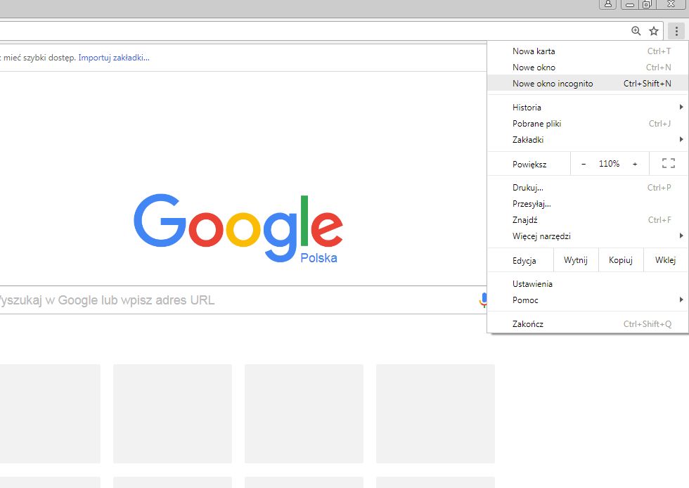 tryb incognito w przeglądarce Chrome 