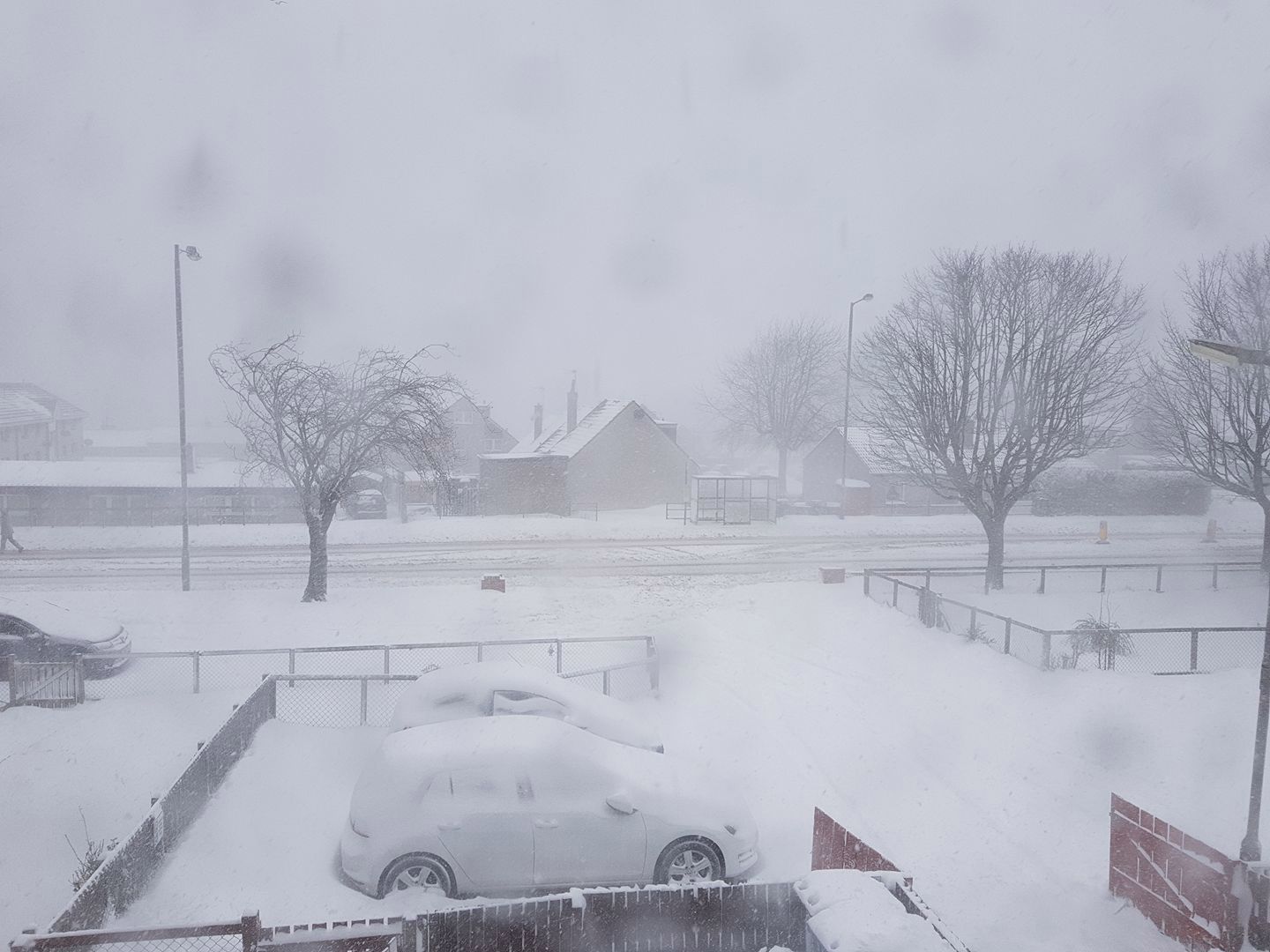 Zasypane samochody na parkingu 