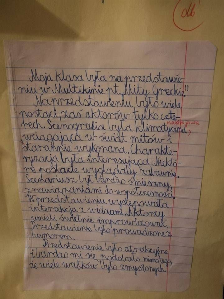 Zdjęcie wypracowania Małgosi 