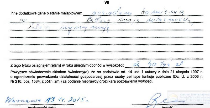 Oświadczenia majątkowe Mariana Banasia