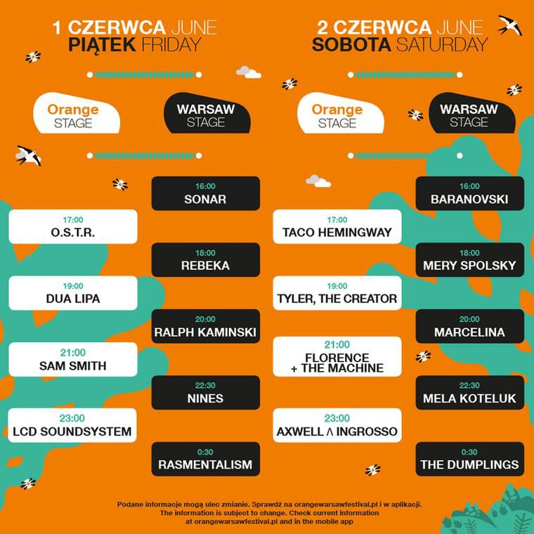 Orange Warsaw Festival 2018 – rozpiska koncertów