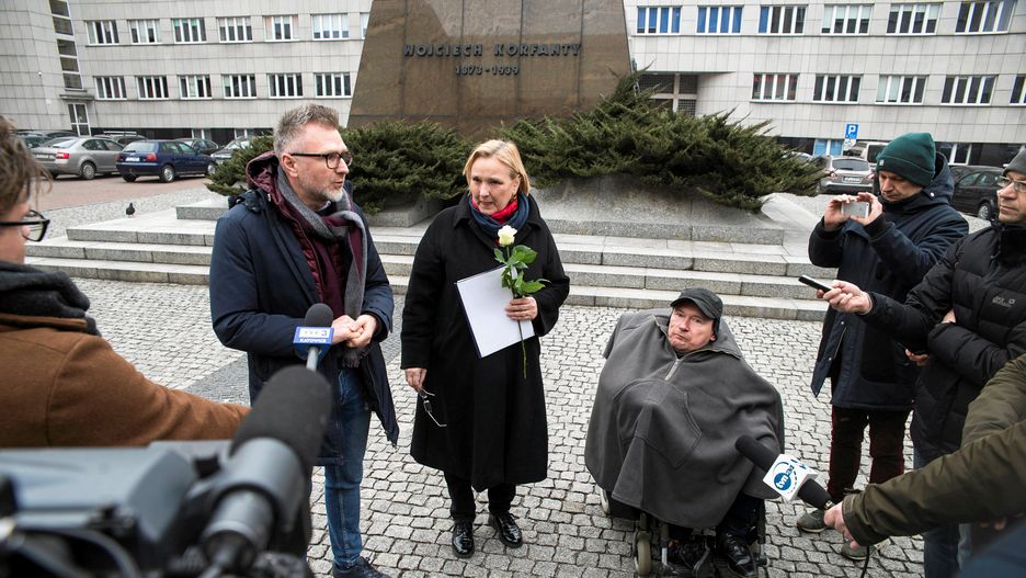 Jarosław Makowski , Róża Thun i Marek Plura organizowali w Katowicach konferencję ws. postępowania wobec narodowców