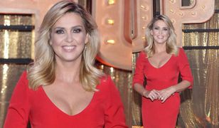 Ewa Wachowicz w czerwonej kreacji. Tym strojem skradła całe show