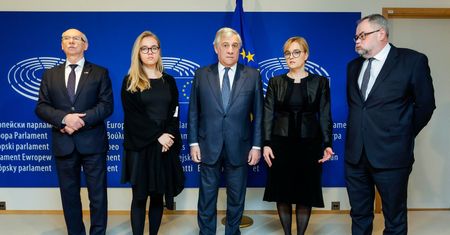 Magdalena Adamowicz z rodziną w Brukseli. Spotkali się z szefem PE