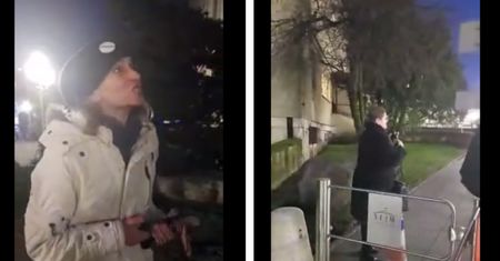 "Jak może pani żyć ze swoją twarzą?". Krzyczała na Pawłowicz pod Sejmem, zjawił się policjant