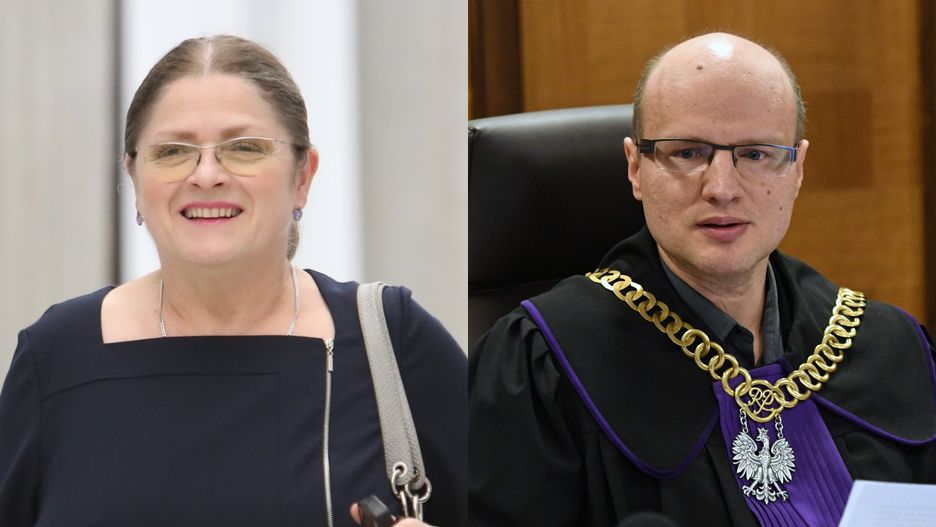 Krystyna Pawłowicz i sędzia Krzysztof Świderski