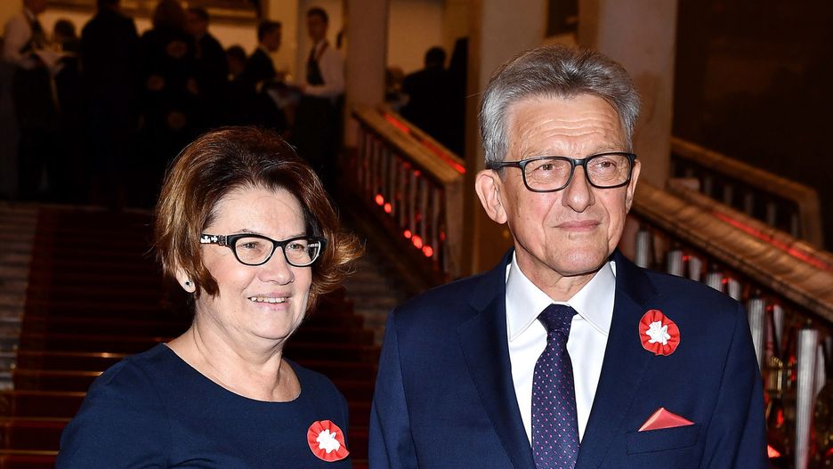 Stanisław Piotrowicz z żoną.