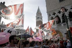 Wenecja. Protest przeciwko wielkim statkom w mieście