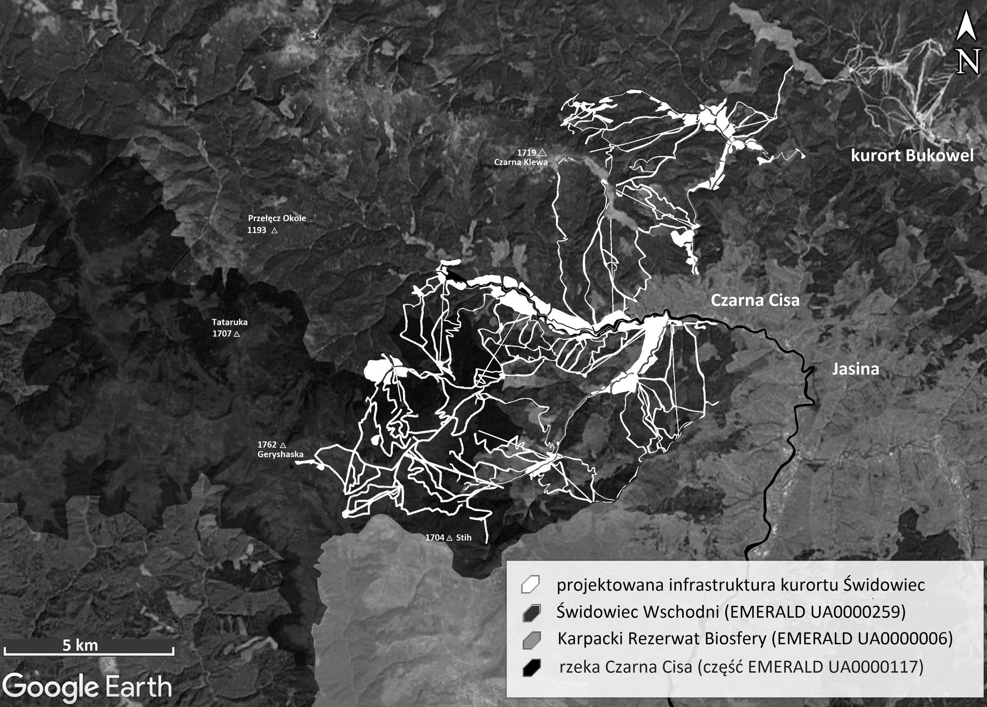 Mapa projektowanego kurortu Świdowiec, oprac. Tymur Bederniczek 