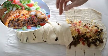 Efektowny warkocz Taco z mieloną wołowiną. Bliscy oszaleją na jego punkcie!