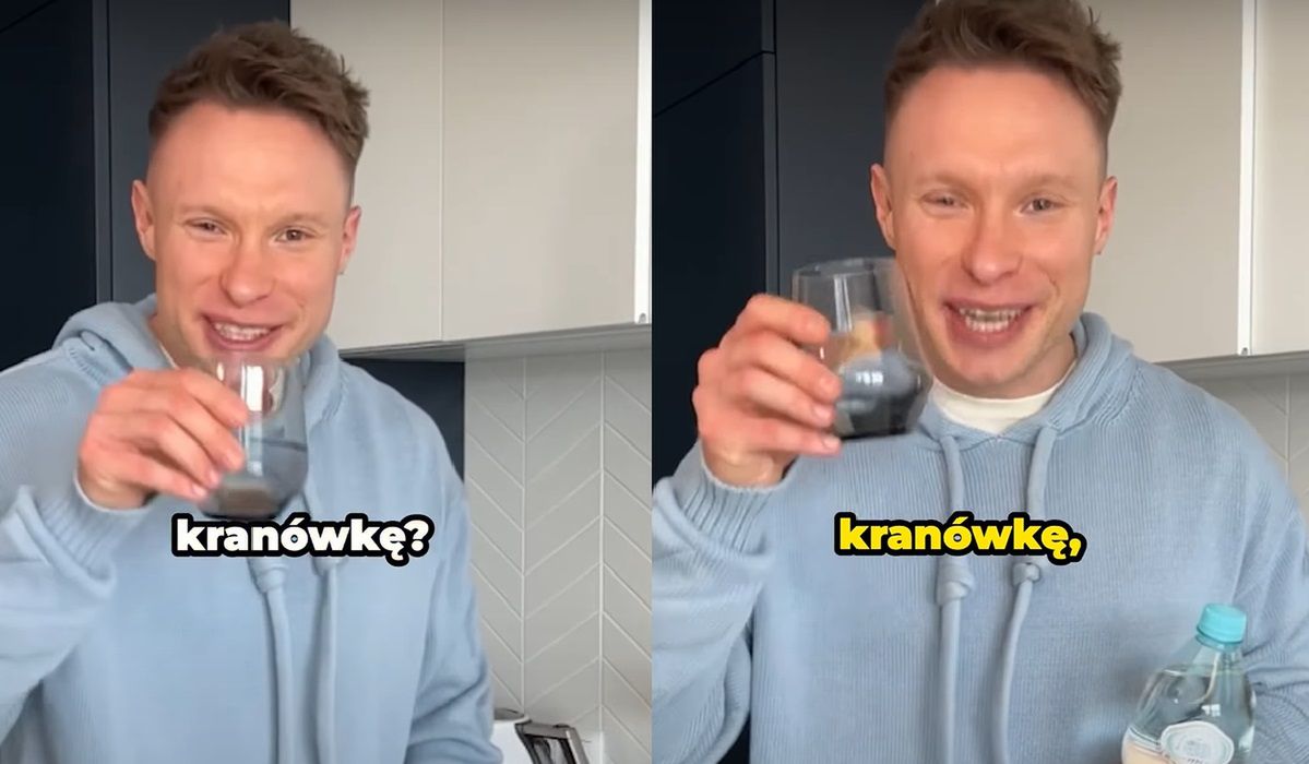 Według Michała Wrzoska kranówka jest lepsza od wody butelkowanej, fot. YouTube