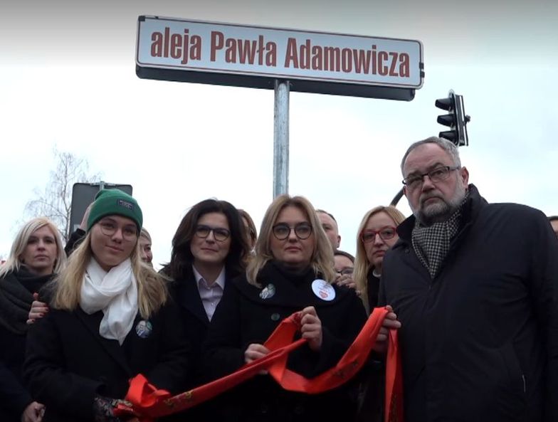 Na uroczystości otwarcia alei była rodzina nieżyjącego Pawła Adamowicza