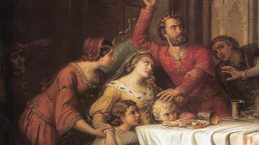 Elżbieta Łokietkówna - królowa Węgier i regentka Polski z dynastii Piastów. Fragment obrazu Somy Orlai-Petricha.