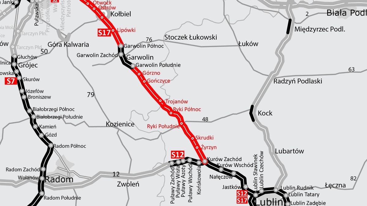 Prace budowlane na drodze ekspresowej S17 wciąż trwają.