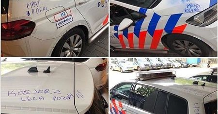 Polski wandal pomazał radiowóz w Holandii. Swoje "dzieło" podpisał "Poland"