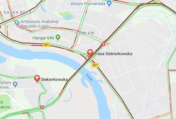 Ogromny korek na Trasie Siekierkowskiej. Zderzenie trzech aut