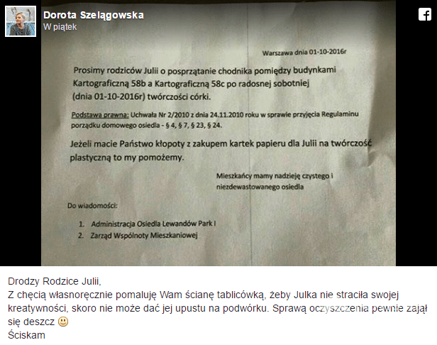 Dorota Szelągowska w liście do rodziców Julii