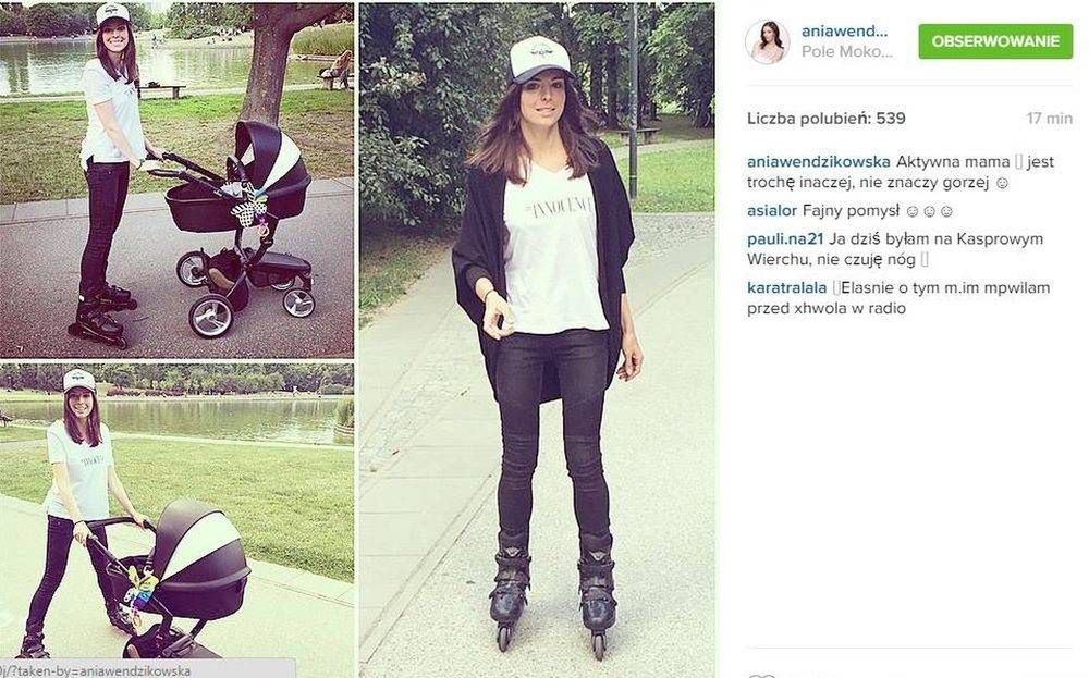 Anna Wendzikowska z córką na spacerze, fot. Instagram