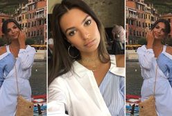 LOOK OF THE DAY: Emily Ratajkowski w koszulowej sukience z Zary