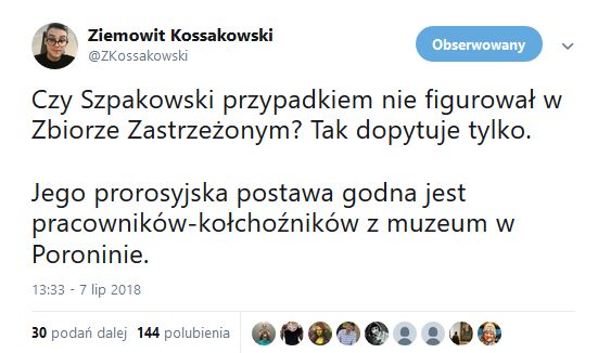 Wpis na Twitterze do niedawna jeszcze pracownika TVP 