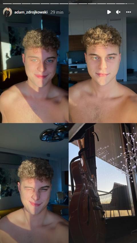 Adam Zdrójkowski pręży tors