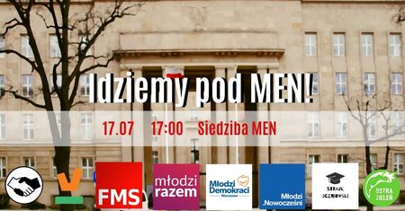 Strajk uczniowski przed ministerstwem edukacji